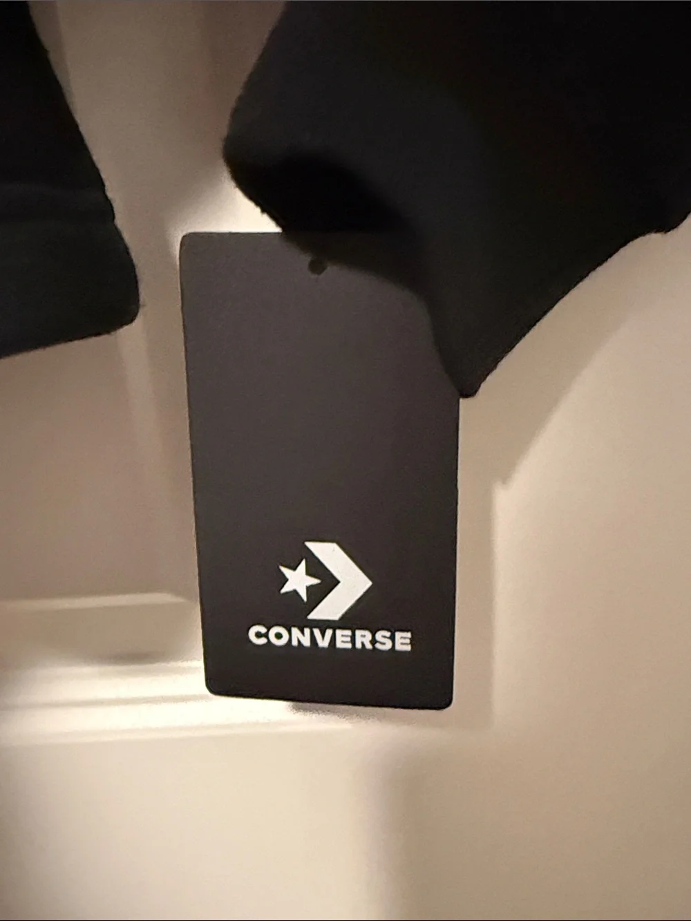 Converse Black Hoodie with White Script Logo